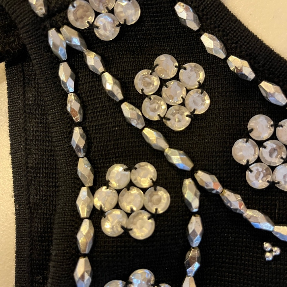 Chic Black Mini Dress with Embellishments. - Picture 5 of 7